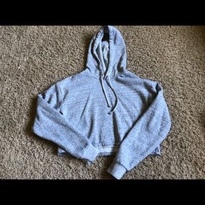 Grey H&M crop top hoodie
